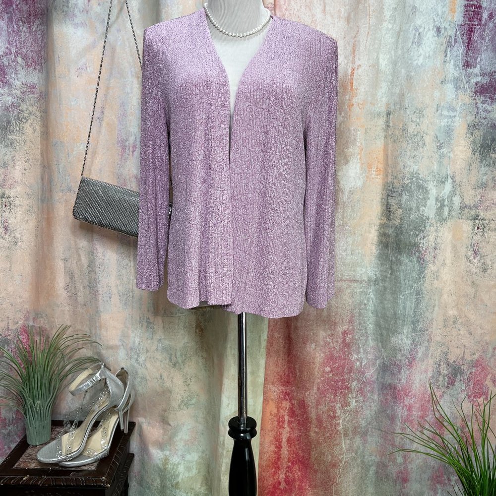 πAlex Evenings Elegant Open Front Evening Blazer - Jacket - Picture 2 of 13